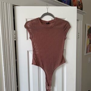 Mesh Bodysuit in Mauve